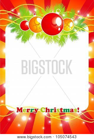 Merry christmas red frame