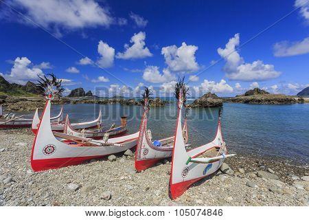 Beautiful Carving Boat At Orchid Island, Taitung