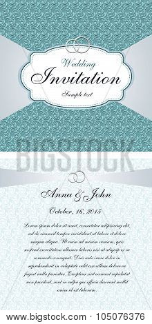 Template design invitation wedding card