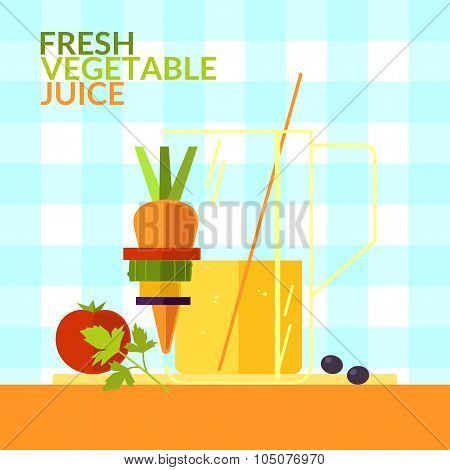 Fresh vegetable juice.