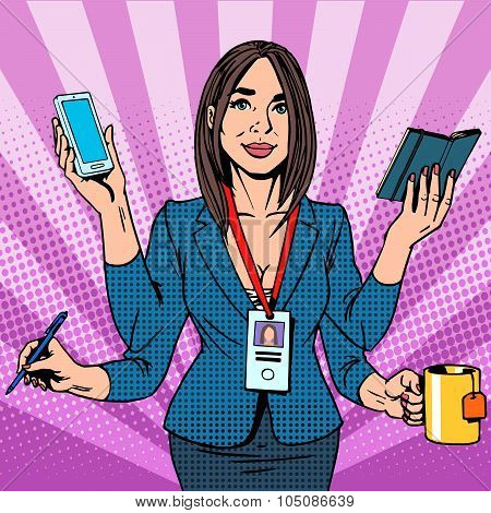 Businesswoman works hard
