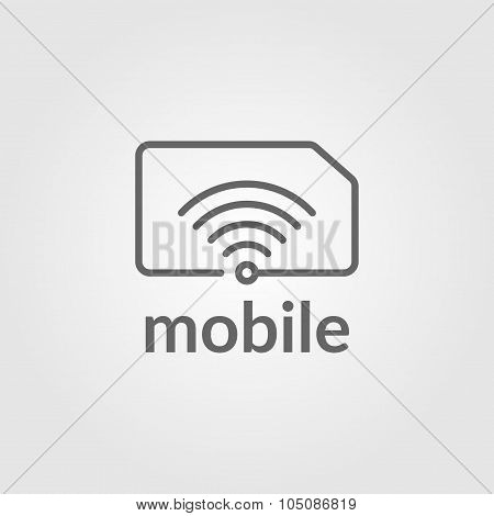The mobile icon on white background.