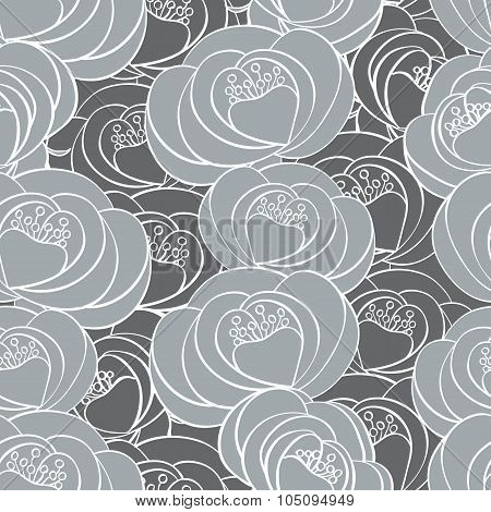 floral seamless pattern in rertro style. vector background
