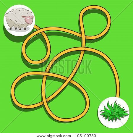 Layout for game labyrinth find a way sheep vector