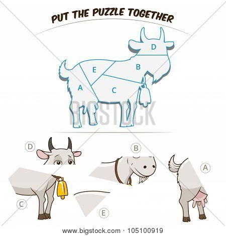 Puzzle game for chldren goat