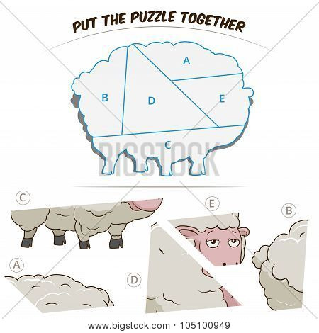 Puzzle game for chldren sheep
