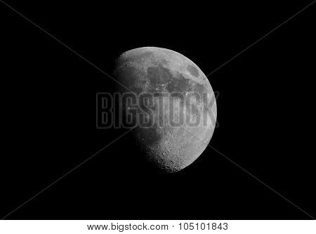 Black And White Gibbous Moon