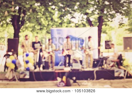 Abstract View Of Street Musicians