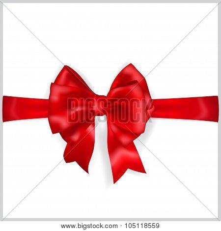 Red Bow With Horizontal Ribbon