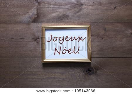 Golden Picture Frame With Joyeux Noel Merry Christmas
