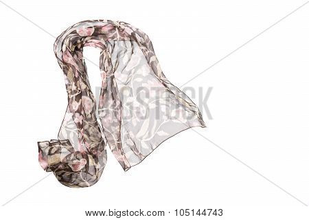 Abstract Pieces Of Fabric Flying, Studio Shot , Scarf Motion Isolated