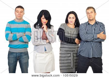 Грустно группы людей с проблемами с