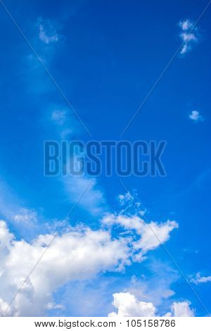 beautiful bright blue sky with cloud