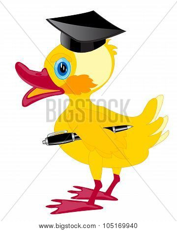 Cartoon duckling teacher