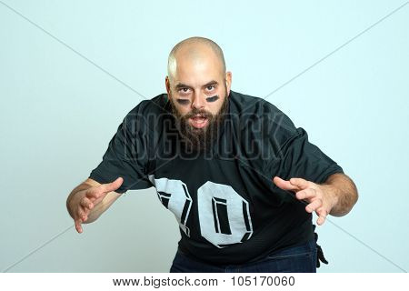 Bearded American Football Player
