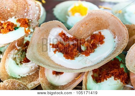 Thai Style Crisp Tart Or Khanom Bueang.
