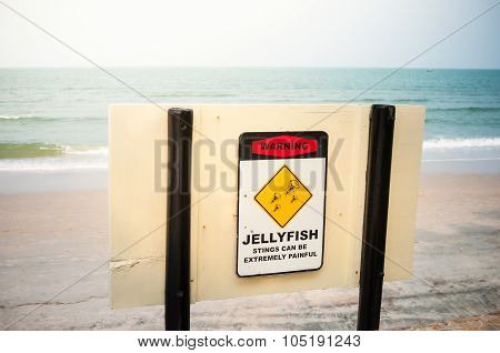 Jellyfish Warning Sign.