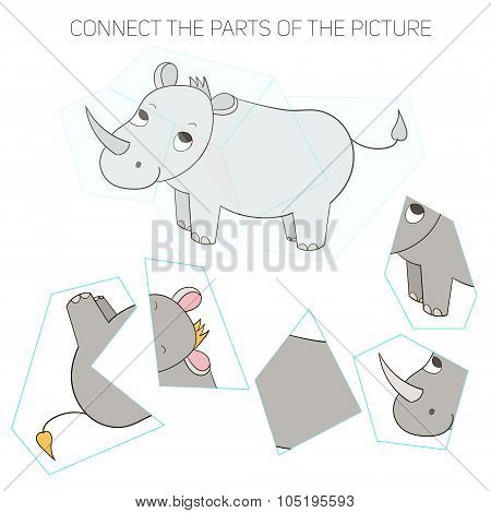 Puzzle game for chldren rhino