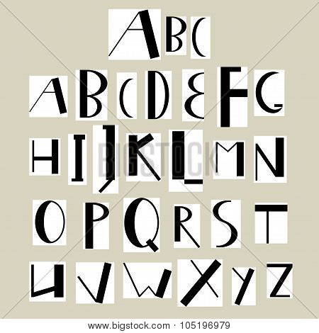 English Uppercase Alphabet Paper Cutout