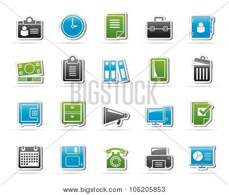 Business and office supplies icons