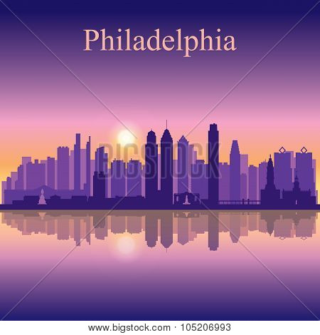 Philadelphia City Skyline Silhouette Background