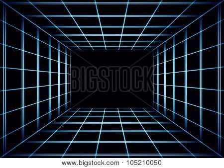 Abstract Dark Tiled Background With A Perspective 3D