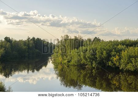 summer landscape river Yagenetta summer in the far north