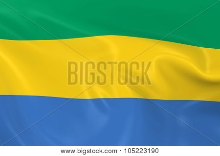 Waving Flag Of Gabon - 3D Render Of The Gabonese Flag With Silky Texture