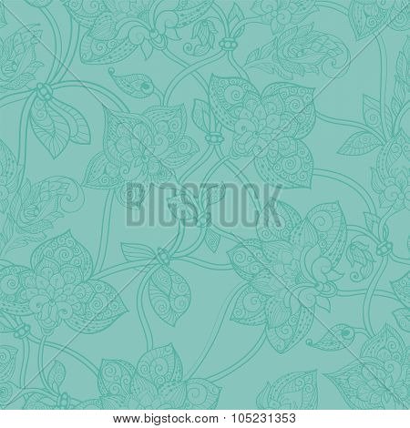 Seamless pattern in pastel green tones