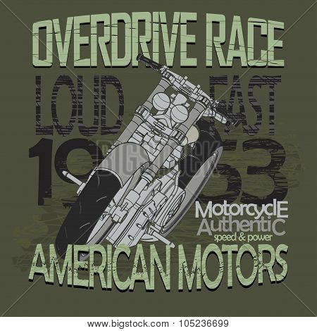 Motorcycle Racing t-shirt - vector