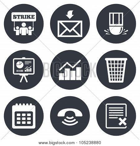 Office, documents and business icons.