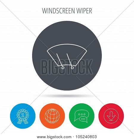 Windscreen wipers icon. Windshield sign.