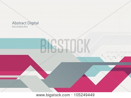 Abstract Digital Flat Geometric Technology Background
