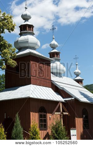 Old wooden Orthodox church in Bartne Beskids Poland