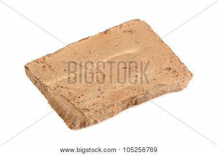 Chocolate Exhibiting Chocolate Bloom Isolated On White Background