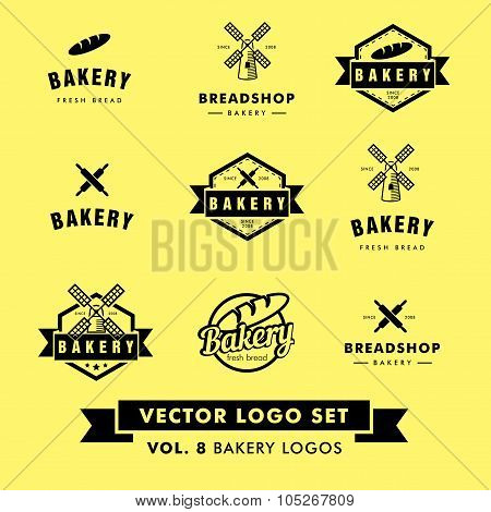 Bakery Restaurant Vector Logo Set
