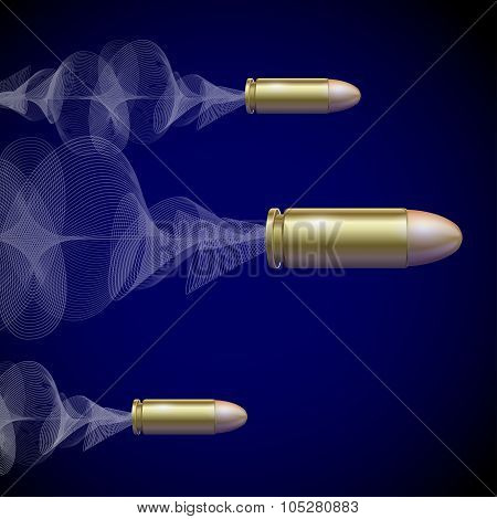 Fly Pistol Bullet Background Concept. Vector