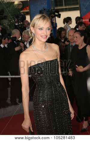 CANNES, FRANCE - MAY 14: Russian model Inna Zobova attends the preview of 'Cache' at the Grand Theatre Lumiere on May 14, 2005 in Cannes, France