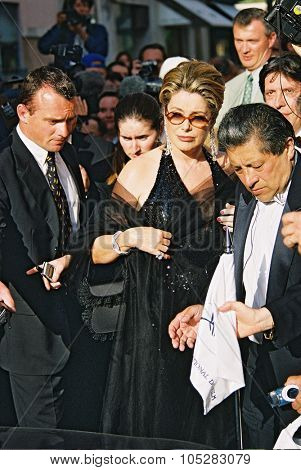 CANNES, FRANCE - MAY 17: French actress Catherine Deneuve attend the Cannes Film Festival  on May 17, 2000 in Cannes, France