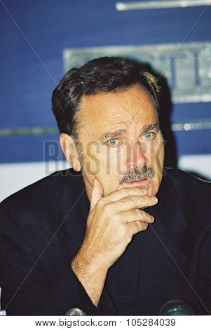 MOSCOW - JULY 22 : Franco Nero attends the press conference at the 21th International Moscow Film Festival on July 22, 1999 in Moscow, Russia.