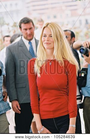 CANNES, FRANCE - MAY 15: Claudia Schiffer  at Cannes for L'Oreal hair models the Palais des Festivals on May 15, 2000 in Cannes, France