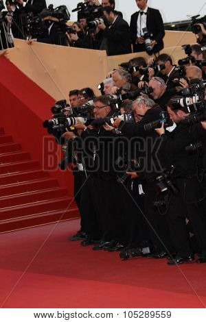 CANNES, FRANCE - MAY 18: Photographer attend the 'La Conquete' premiere during 64th Annual Cannes Film Festival at Palais des Festivals on May 18, 2011 in Cannes, France