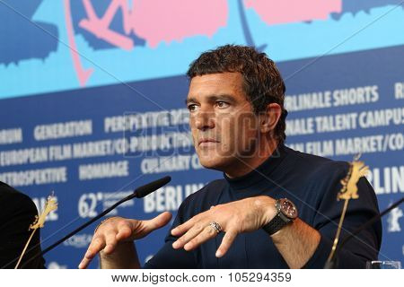 BERLIN, GERMANY - FEBRUARY 15: Antonio Banderas  attends the 'Haywire' Press Conference during of the 62nd Berlin  Film Festival at the Grand Hyatt on February 15, 2012 in Berlin, Germany.