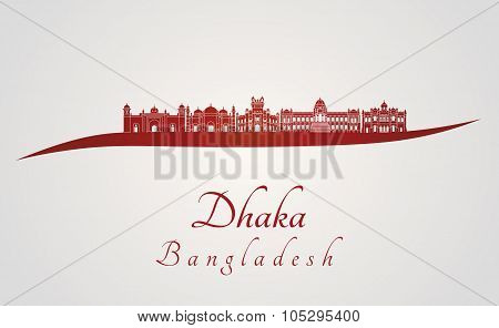 Dhaka Skyline In Red