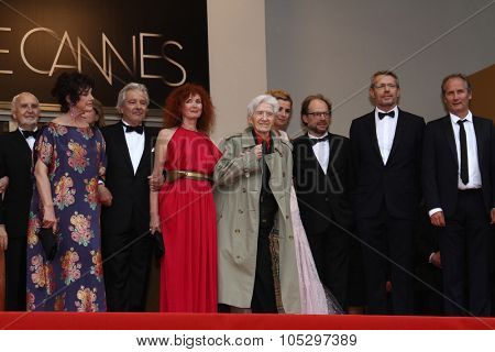 CANNES, FRANCE - MAY 21: Sabine Azema, Alain Resnais  attend the 'Vous N'avez Encore Rien Vu' premiere during the 65th  Cannes  Festival at Palais des Festivals on May 21, 2012 in Cannes, France