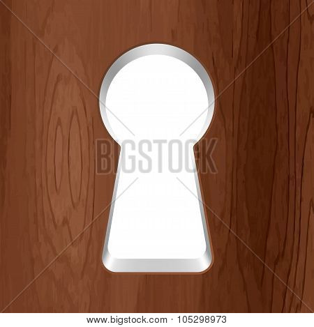 Vector Keyhole In A Wooden Door