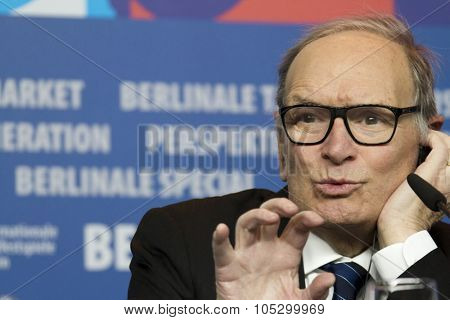 BERLIN, GERMANY - FEBRUARY 12: Composer Ennio Morricone attends the 'The Best Offer' press conference  during the 63rd  Festival at the Grand Hyatt Hotel on February 12, 2013 in Berlin, Germany.