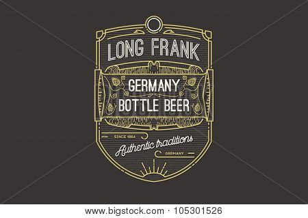 Retro styled label of beer on a blackboard.