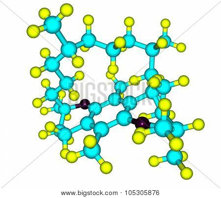 Tocopherol - vitamin E - molecular structure on white background