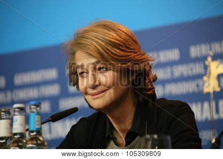 BERLIN, GERMANY - FEBRUARY 06: Charlotte Rampling attends the '45 Years'  press conference during the 65th Berlinale Film Festival at Grand Hyatt Hotel on February 6, 2015 in Berlin, Germany